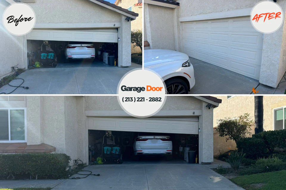 Before and after: garage door repair Bothell West, WA